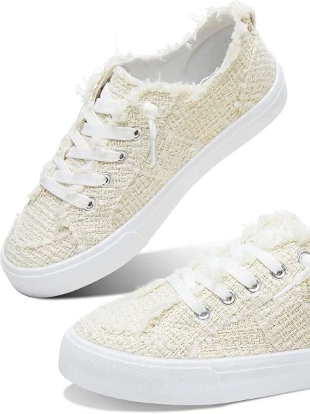 Women's Play Fashion Sneaker White Color Washed and Leopard Canvas Slip on Shoes